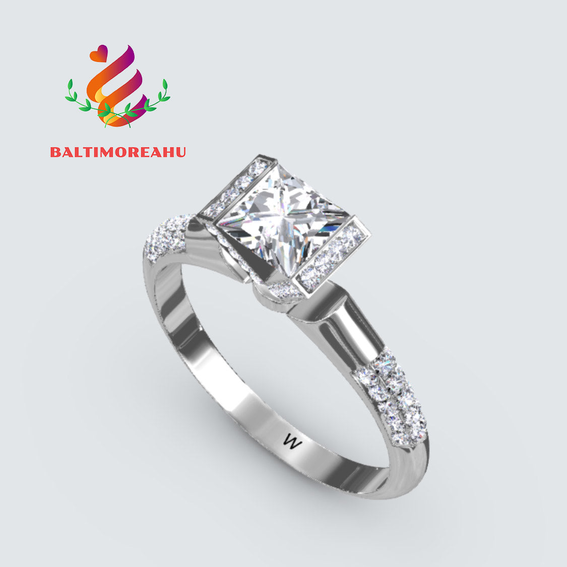 Baltimoreahu diamond square wedding ring